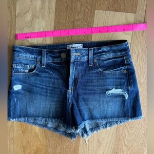 PAIGE Distressed Daryn denim blue Jean Shorts 25